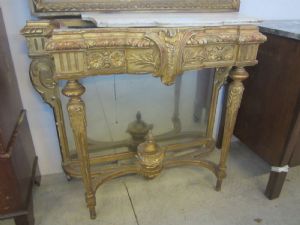 Gilded console table with planter